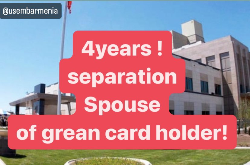 Sindokh20815141's tweet photo. @usembarmenia As a grean card holder, I’m 4 years #seprate from my #spouse in #iran! Waiting for #interview.

Is not not because Iran is a #Muslim country ?
And
6 month before #visabulletin date!!!!

Than what is the reason? 

@national_visa 
@StateDept 
#f21visa 
#iranianspousesbelongtogether https://t.co/RFdUkVwoOS