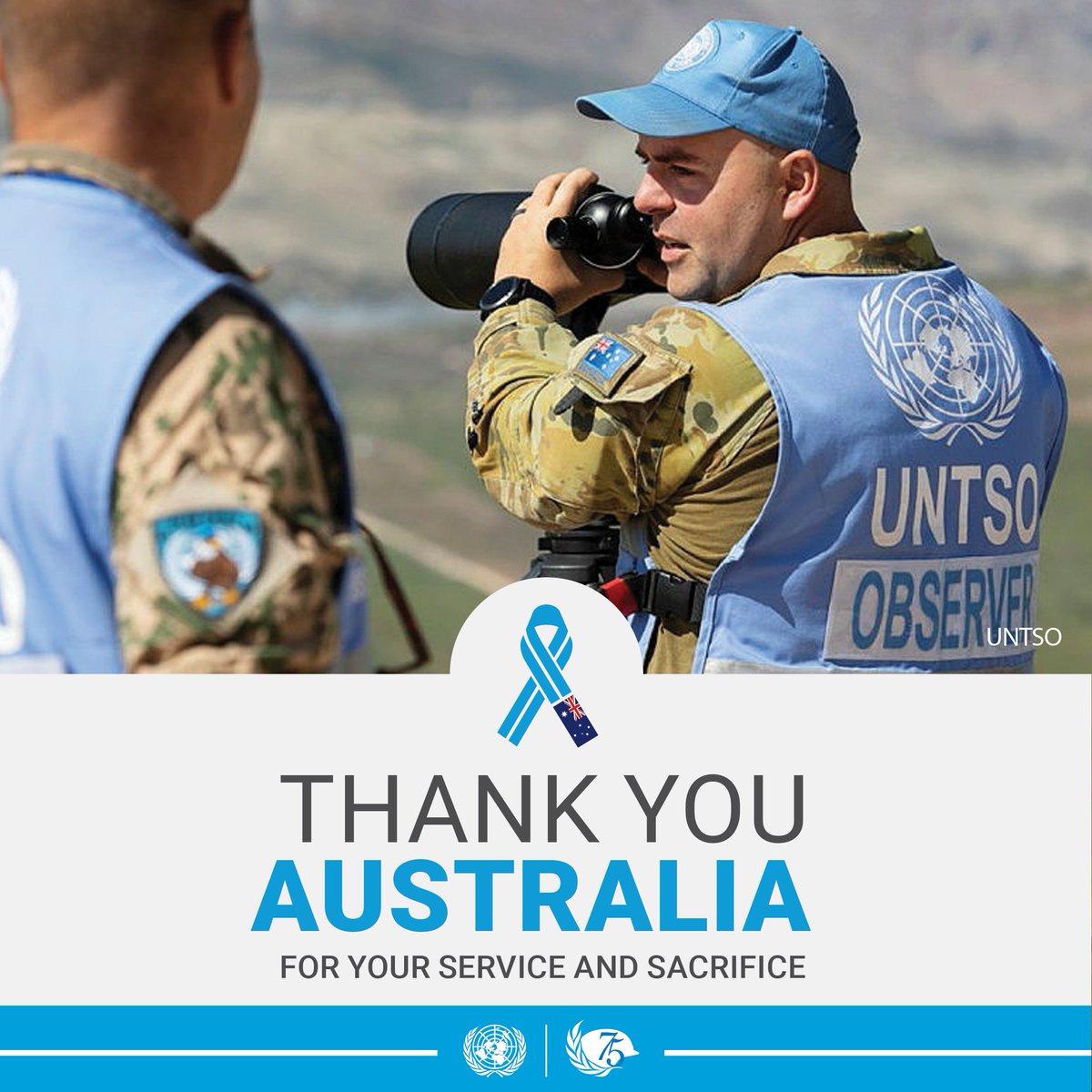 UN peacekeepers from Australia are #ServingForPeace with @UNPeacekeeping, leaving their families behind to protect the most vulnerable.

We thank them for their service & sacrifice. peacekeeping.un.org/en/service-and…