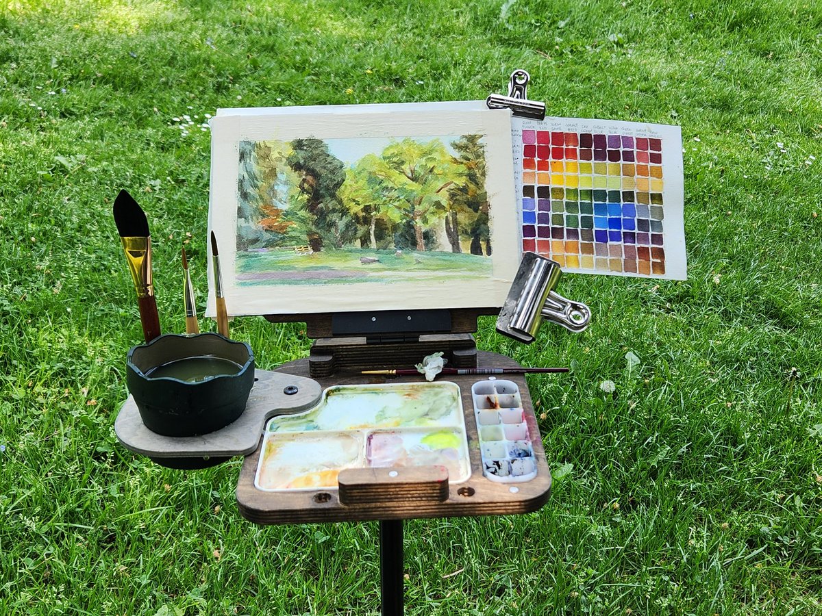 idealbraintonic's tweet photo. plein air watercolors at the park https://t.co/4AUT8GZC4C