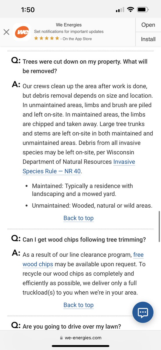 MamaK_15's tweet photo. My 88 yo mother had @we_energies out to cut down/trim trees at midnight!! Someone called and reported seeing sparks! They left the debris all over her backyard!! Ridiculous!! Unacceptable!! https://t.co/q5raZUFxzF