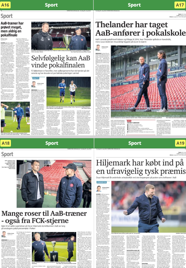clausjen's tweet image. Storkamp i Manchester lige nu. Fin appetizer til kæmpekampen i morgen i Parken. Og den gode nyhed: Hele optakten kan nu læses i e-avisen #aabinside #superaab #dbupokalen