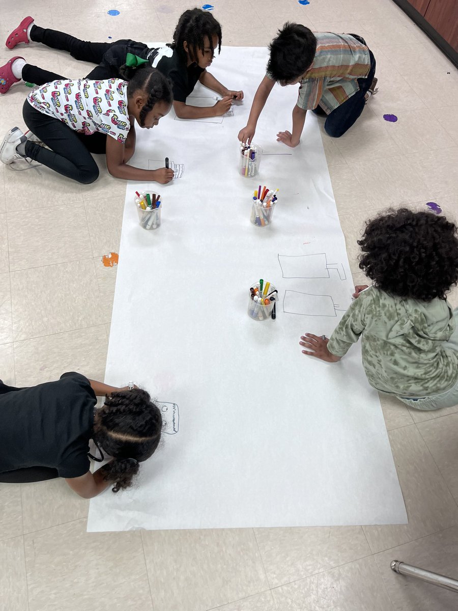MFifeArtTeacher's tweet photo. Drawing monsters after reading “I Need My Monster” and drawing on big paper. #ineedmymonster @MissLopezL @MRobinsonElem https://t.co/oj2izFjqny