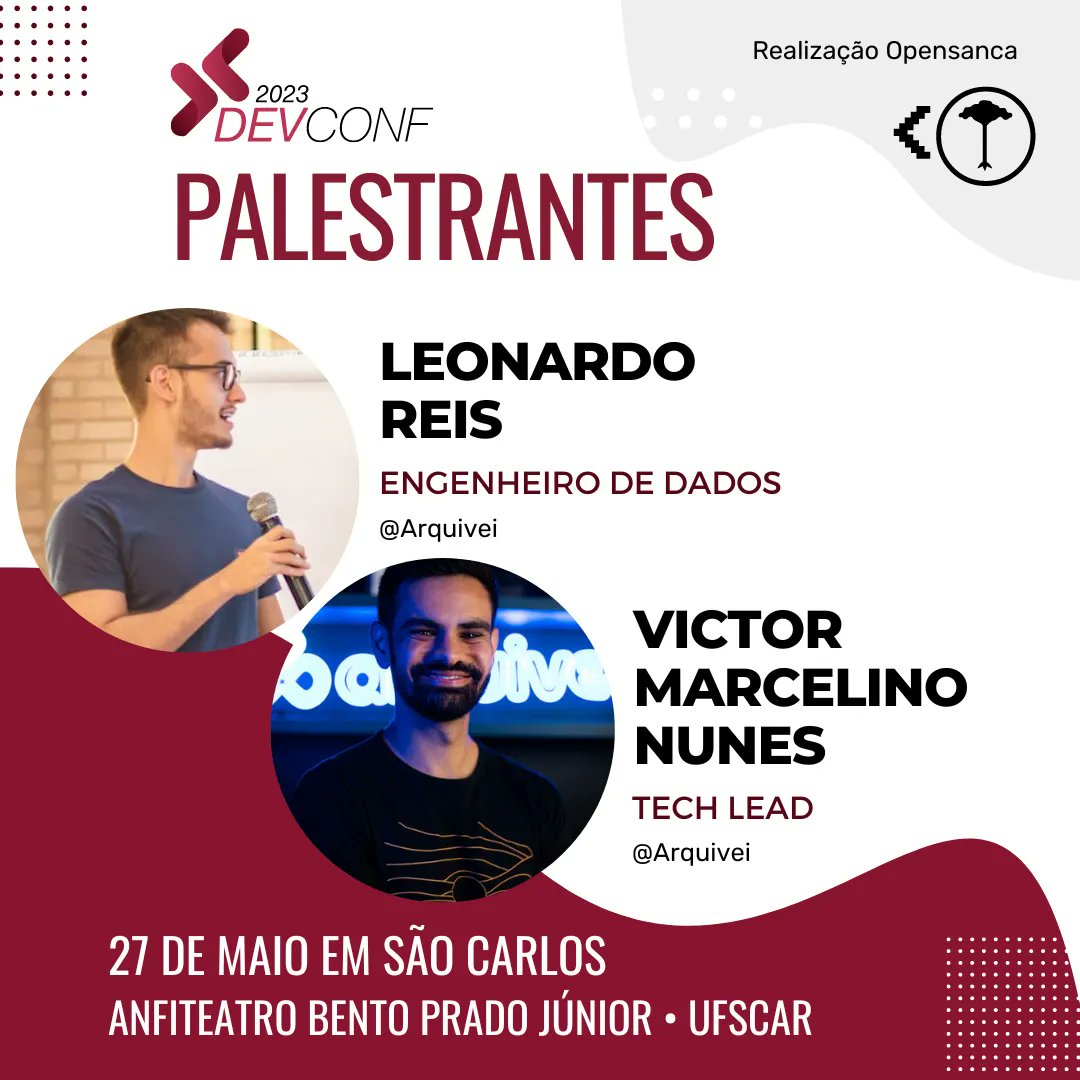 opensanca's tweet photo. Palestrantes confirmados no DevConf 2023! Leonardo Reis &amp; Victor Marcelino Nunes @victormn19 
Leonardo e Victor irão falar sobre o tema: Escala e Consistência: Como processar mais de 1 milhão de registros em poucas horas 

Saiba mais em https://t.co/dbcgbmbwCv https://t.co/OC8x1K8wvp