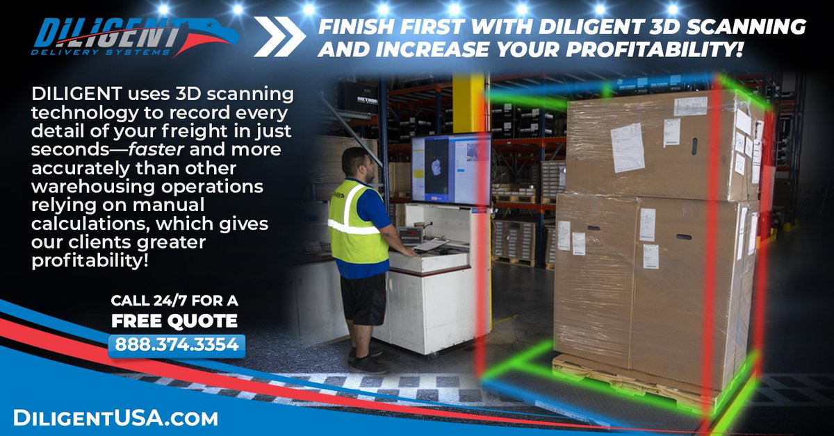 EXCourierIntl's tweet photo. Do you want to save time and money? DILIGENT will accelerate your profitability with 3D Scanning! Check out our new video https://t.co/znhSpMO3np #customcrating #crating #orderfulfillment #warehouse #freight #logistics #heavyhaul #localdelivery #hotshot https://t.co/V6rMH2KtMc https://t.co/xoo9E5Rhwi