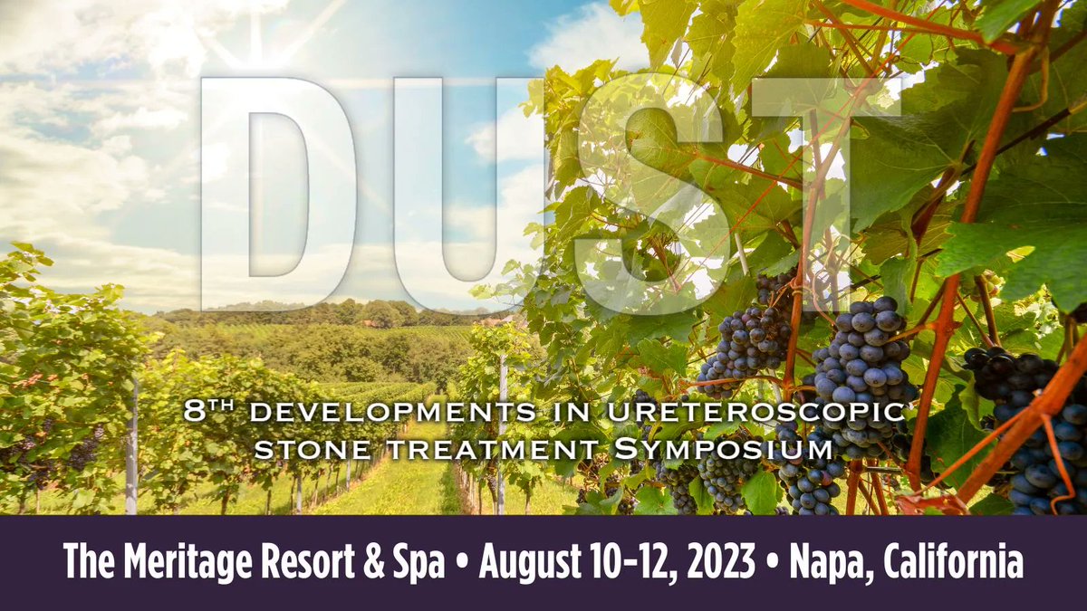 Don't forget to register for #DUST23, early bird pricing is still available! Entering its 8th year, DUST continues to lead the cutting edge in ureteroscopic stone treatment. Don't miss out! Secure your spot today: buff.ly/3mGCeNy #DUSTCME @PeePeeDoctor