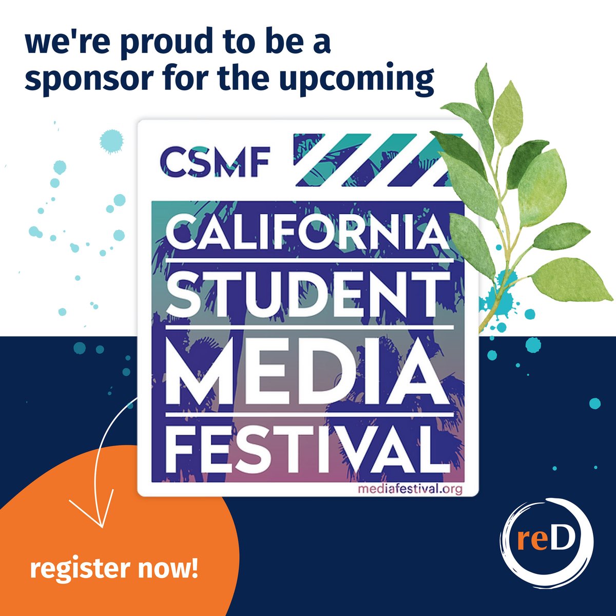 We're proud to be a sponsor for the upcoming 57th @castudentmedia online festival! 🎥

Register and attend on Saturday, 5/20 at 5:00pm EST ➡️  tinyurl.com/yc42zcaa

#CAStudentMedia #castudentmediafestival #CSMF #californiastudents #K12