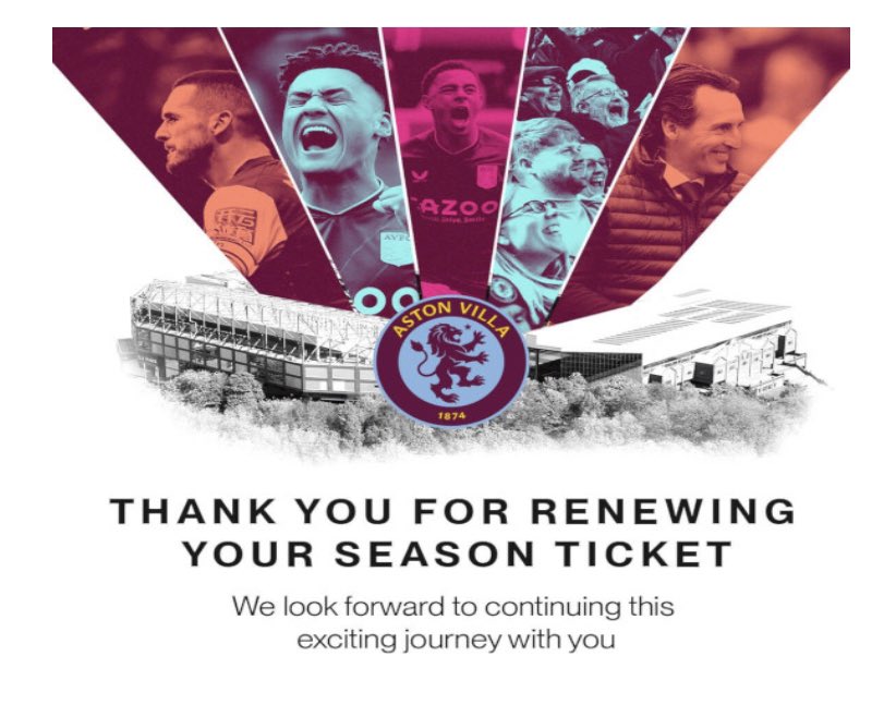 Jason O’Callaghan (@jpoc8343) on Twitter photo Exciting times ahead.. yes the ticket prices have increased, but for the first time since the mid nineties I’ve started to get a real sense that a trophy could be coming home 🦁 💜 . #UTV <a href="/AVFCOfficial/">Aston Villa</a> #VTID #partofthepride Exciting times ahead.. yes the ticket prices have increased, but for the first time since the mid nineties I’ve started to get a real sense that a trophy could be coming home 🦁 💜 . #UTV <a href="/AVFCOfficial/">Aston Villa</a> #VTID #partofthepride