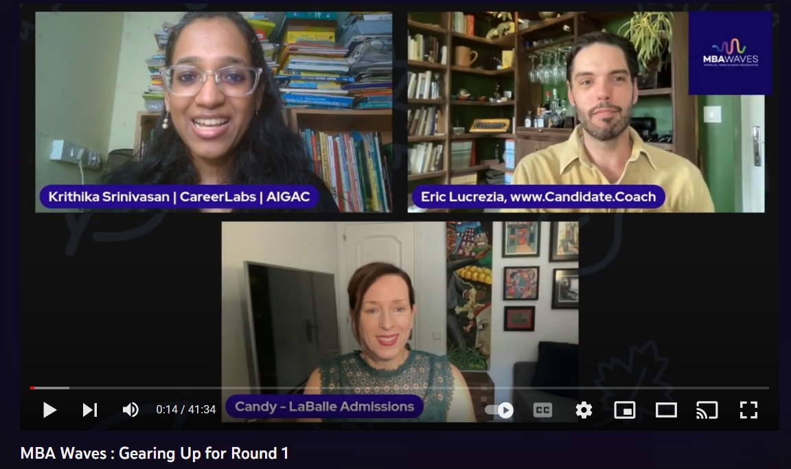 Tips on 'Gearing Up for Round 1' by Candidate Coach. Missed the live episode? No worries, now available on all platforms.

youtu.be/woQbplDOqTc

#mba #round1 #mbalife📚 #mbaapplication #mbaadmission #mbainterview #mbacoaching