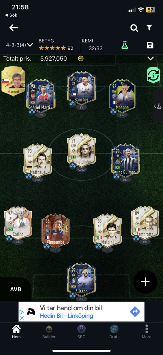 Seb4stian12's tweet photo. @DonkTrading Like this, Sanchez CAM, Mbappe ST and Dinho RW in game same formation. Sanchez unreal as CAM… https://t.co/EQtmiW0mUB