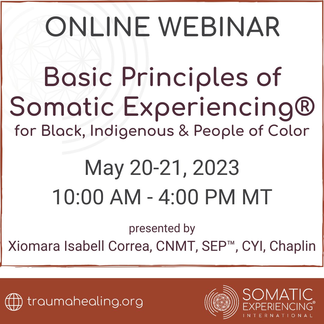 Register by clicking here traumahealing.org/MayBasics2023 

#somaticexperiencing #therapists #therapy #mentalhealthawareness #mentalhealth #healing #trauma #psychology #traumatherapy #mentalhealthprofessional #nervoussystem#compassion #somaticexperiencinginternational #training