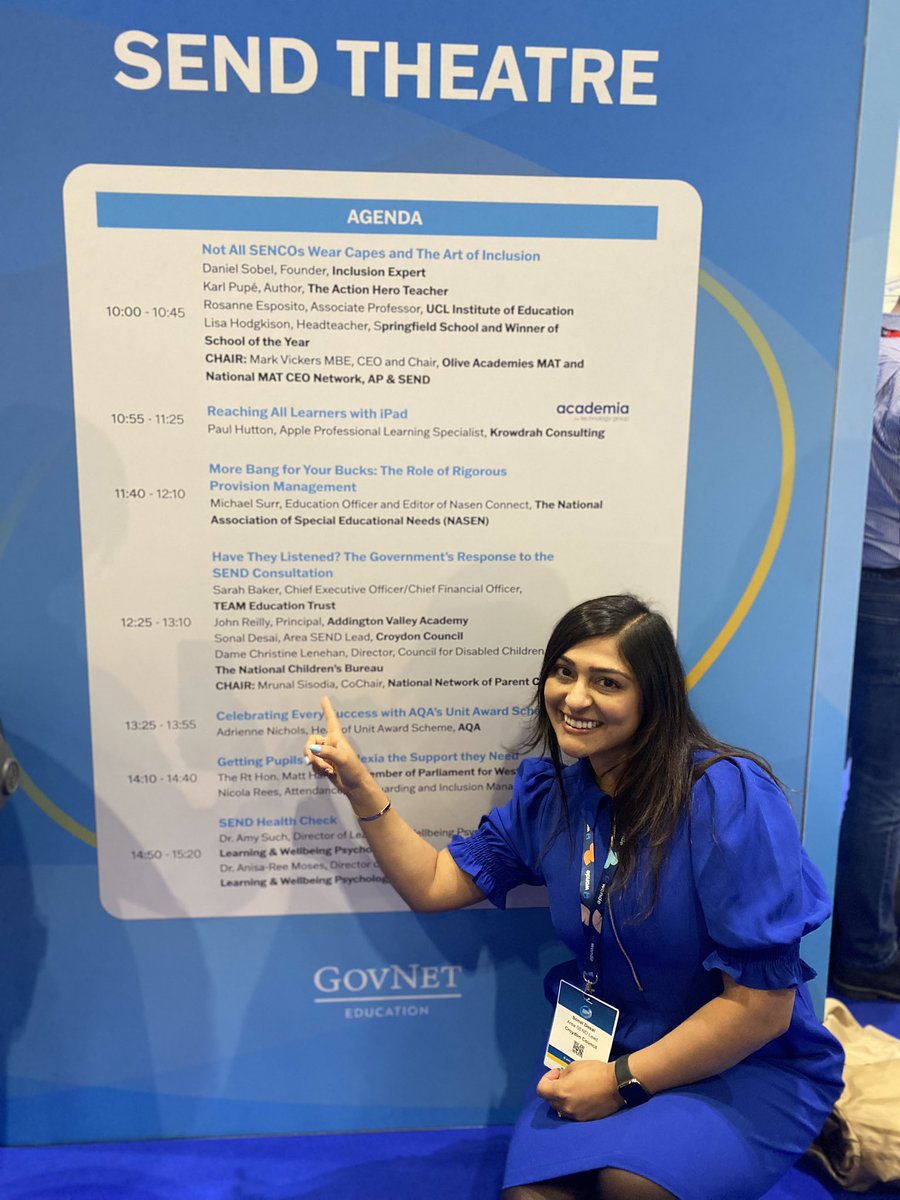 Sonal__Desai's tweet photo. Today I had the opportunity to take part in an amazing panel discussion about the Governments Special Educational Needs and Disabilities (SEND) and Alternative Provision (AP) Improvement Plan at the #SAASHOW.  It was an incredible experience! https://t.co/6IOWlpxf9g