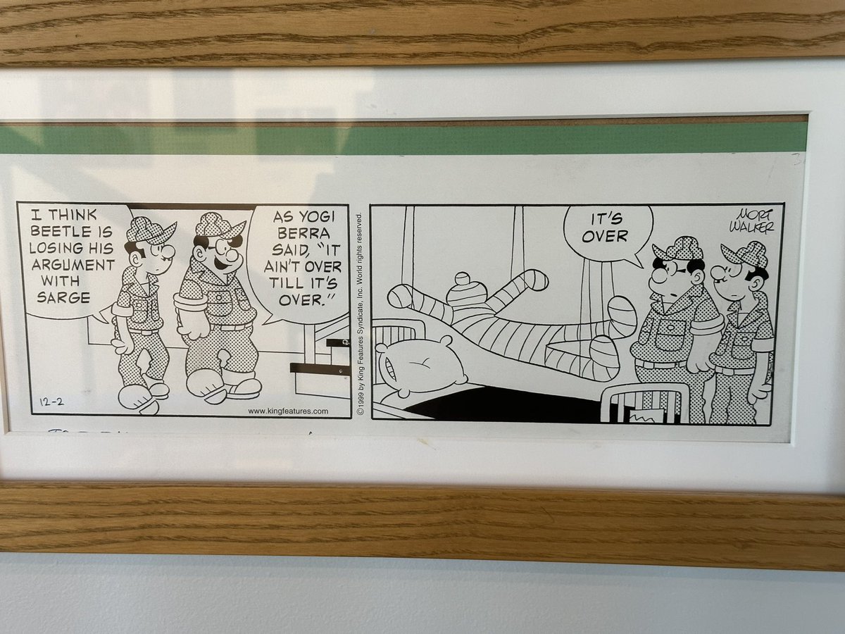 JohnCerilli's tweet photo. This week’s artifacts from the @YogiBerraMuseum are two classic #comicstrips featuring #Yogi and a special #comicbook produced for the museum. The strips are #BC by #JohnnyHart and #BeetleBailey by #MortWalker. Yogi was, in fact, an avid reader of comic books! ⚾️ 8️⃣ https://t.co/fwvPQxJZyx