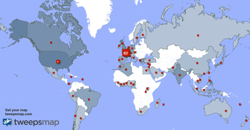 Merci beaucoup à mes 1 nouveaux abonnés qui vivent en: Argentine, et plus la semaine dernière. tweepsmap.com/!BlochAlain