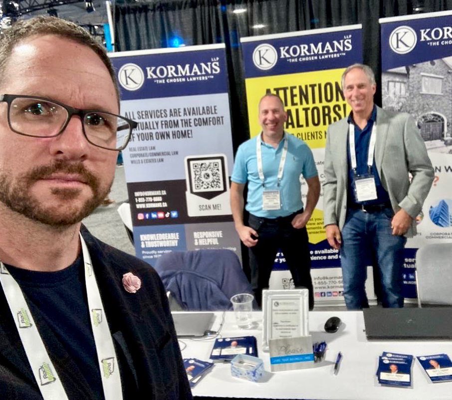 kormansllp's tweet photo. Realtor Quest Day 1!! We are here all day, come visit our table! We will be here tomorrow and we hope to see you all there 👋🏻😃
Looks like we got photobombed by @MtgOutlet’s Elan Weintraub 🥸
#realtorquest #realtorquest2023 @TheReal_TRREB https://t.co/al8J7RoBbz