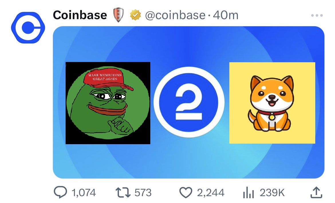 #BABYDOGE OR $PEPE Which One Will Be Listed On The Coinbase Soon !?

#Pepe = Retweet🔄 #BabyDogeCoin = Like  📷 ❤️