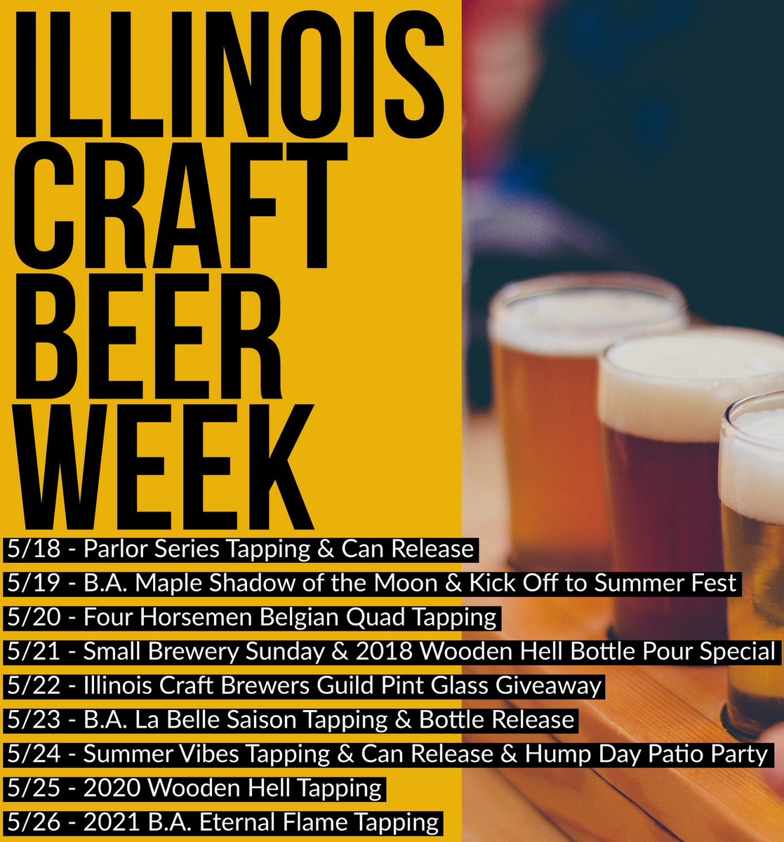 FlossmoorBrewCo's tweet photo. 🗣️Illinois Craft Beer Week begins TOMORROW! Stop by the Station for an awesome lineup of beer releases!
And the Kick Off to Summer Beer Fest 🍻 (formerly known as #pDLD) returns FRIDAY! Beginning at 4pm, join us for craft beer tappings, a cook out and DJ Set from Sounds By Matt! https://t.co/AJyzSVwcap