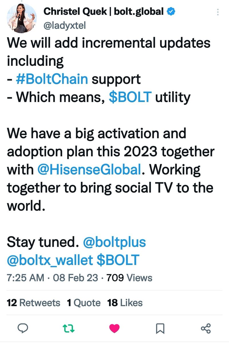 Crypto_Raver's tweet photo. #BoltPlus #BOLTX
SOCIAL TV 📺
- Tweets
- Live Chat Scan QR code with your📱
- Pay with Apple, Google, and #Binance Pay.
- more #web3 features soon.
Streaming #TV, live #Radio, & Independent live #Streamers.
$BOLT will be Launching its own #BoltChain Blockchain https://t.co/RRScRkhdCr