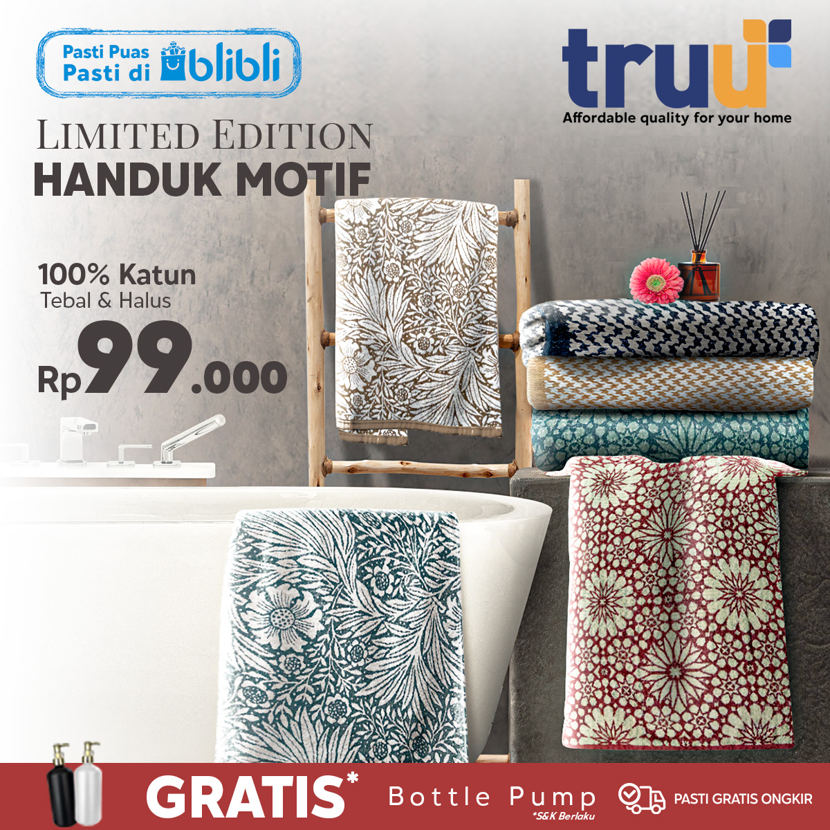 bliblidotcom's tweet photo. Ada yang mau 100 ribu?! 𝑵𝑲𝑲𝑪𝑯𝑰 yuk, Nanti Kita Kasih Cepek Hari Ini!

- REPLY dgn 1 kata yang  gambarin HANDUK MOTIF ini 👇
- FOLLOW aku + RT LIKE tweet ini
- Pemenang acak

Bagus bgt ya anduknya Truu? Klik https://t.co/LTzlUD65c5 yuk! #BlibliHOM https://t.co/hiOVPu5kHd