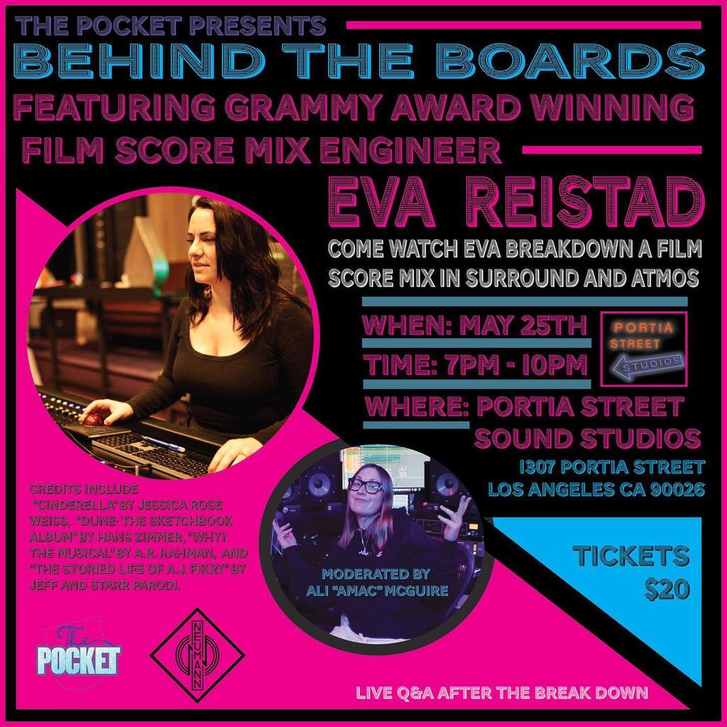 Portia Street Studios (@portiaststudio) on Twitter photo Thursday May 25th 2023. Much fun and learning to be had! Join us on Thursday May 25th as we showcase the talents of @evameepmeep at @portiastreetstudios
Moderated by our girl <a href="/amaculent/">Ali “AMAC” McGuire</a> - Eva will share her insights into the art of film score mixing, dr… instagr.am/p/CsXVfJJJ40j/ Thursday May 25th 2023. Much fun and learning to be had! Join us on Thursday May 25th as we showcase the talents of @evameepmeep at @portiastreetstudios
Moderated by our girl <a href="/amaculent/">Ali “AMAC” McGuire</a> - Eva will share her insights into the art of film score mixing, dr… instagr.am/p/CsXVfJJJ40j/