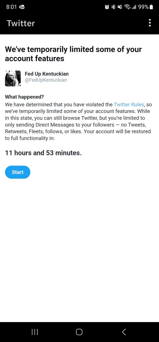 RealROARPodcast's tweet photo. Come on @elonmusk @ellagirwin seriously?  A 12 hour lock for @FedUpKentuckian, a @TwitterBlue subscriber for this? #FreeFedUpKentuckian https://t.co/35LMek9ZiN