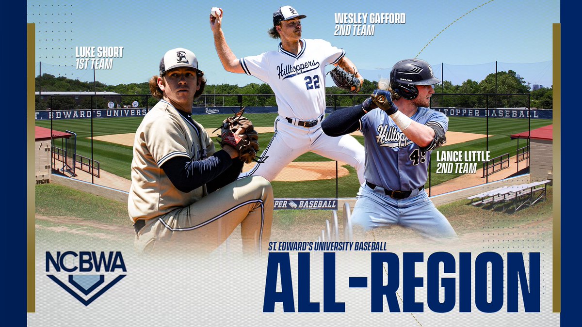 ⚾️ | Three <a href="/SEUBaseball/">St. Edward's Baseball</a> players earn <a href="/NCBWA/">NCBWA</a> All-Region honors. #FearTheGoat #BeTheGOAT gohilltoppers.com/news/2023/5/17…