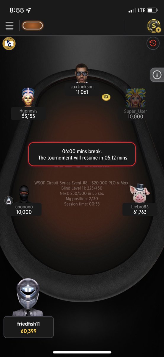 2nd break update… sitting in 2nd place with 6x starting stack. Don’t do this to me 🥵 #WSOP #WSOPC