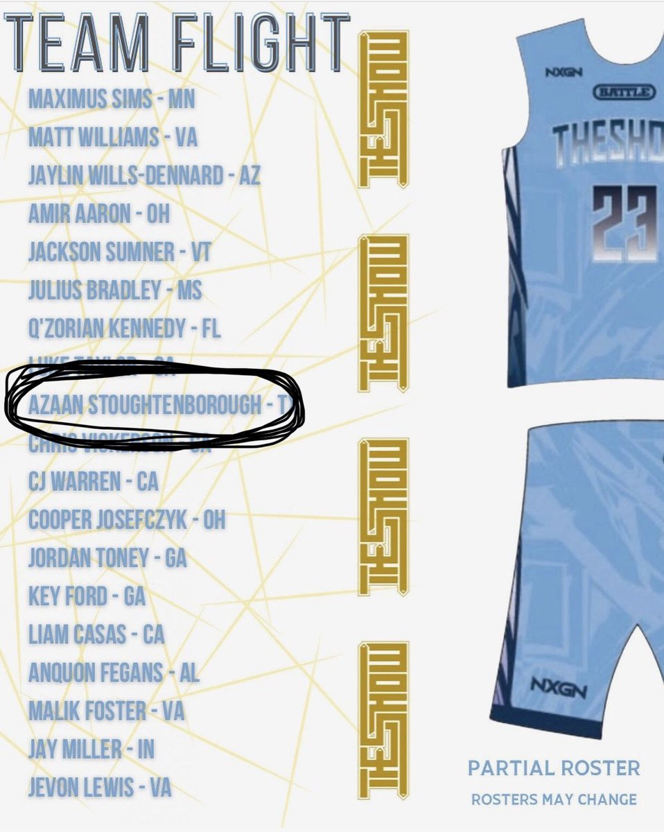 I’m highly blessed, honored, and thankful for having the opportunity to come compete at @TheSHOWByNXGN this summer in ATL! I will be representing TEAM FLIGHT, I can’t wait !! #IMTHIRD