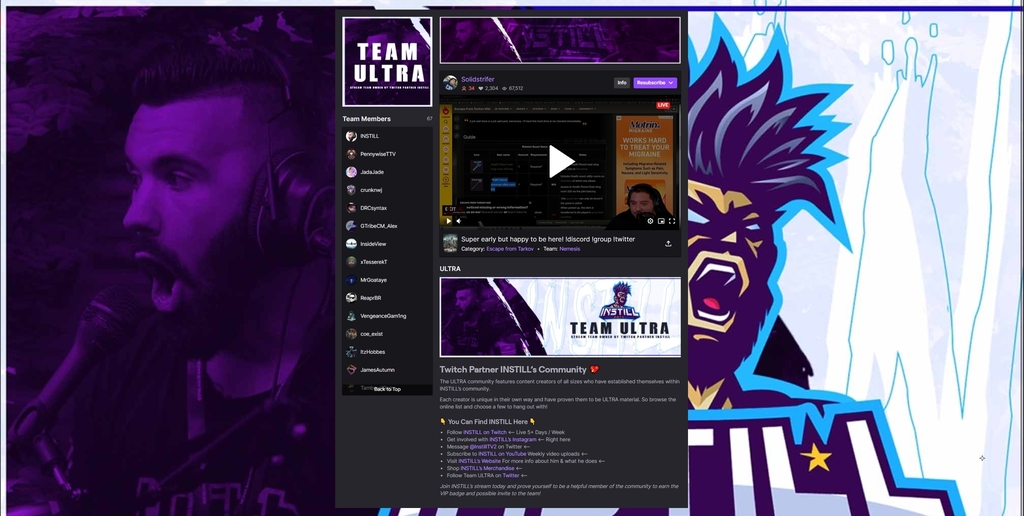 UltraTwitchTeam's tweet photo. SO many awesome creators going ULTRA!! Check out our @Twitch team here: 👾 
 https://t.co/SZ6FUKcKlH ✨ #goULTRA https://t.co/JyZJJPLCdo