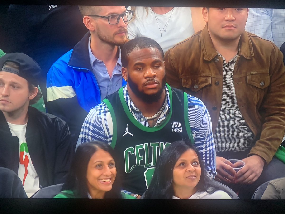 Micah Parsons back at the #NBAPlayoffs at Celtics-Heat Game 1
