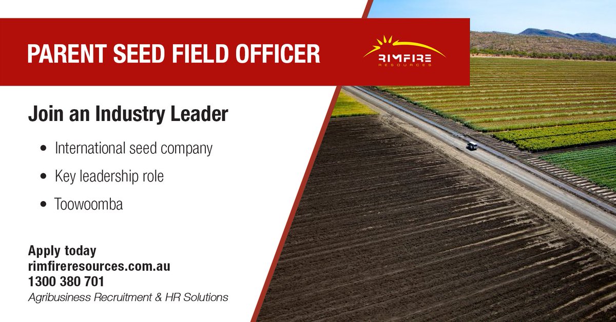 Join a leading seed company with a large portfolio of summer and winter seed varieties.

Apply today: adr.to/m7jqqai

#seed #fieldofficer #agronomy #agriculture #agribusiness #agjobs #jobs #rimfireresources