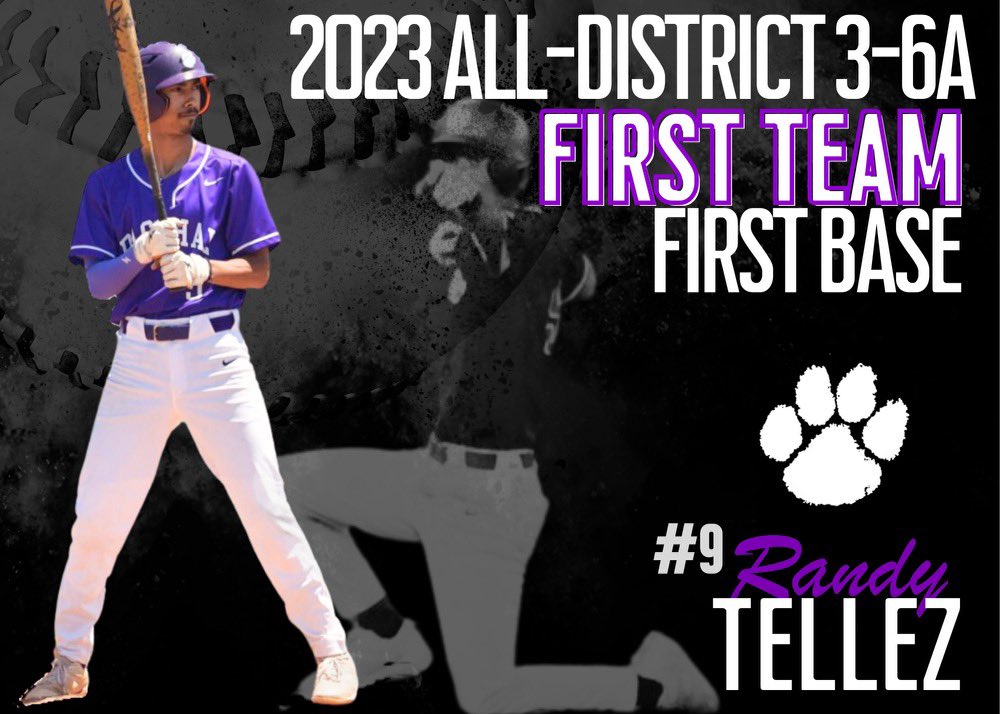 🚨 2023 All-District 3-6a FIRST TEAM 🚨

🥇 Sr. Bryan Jung - OF 
🥇 Jr. Hill Wiley - 2B
🥇 Jr. Randy Tellez - 1B
