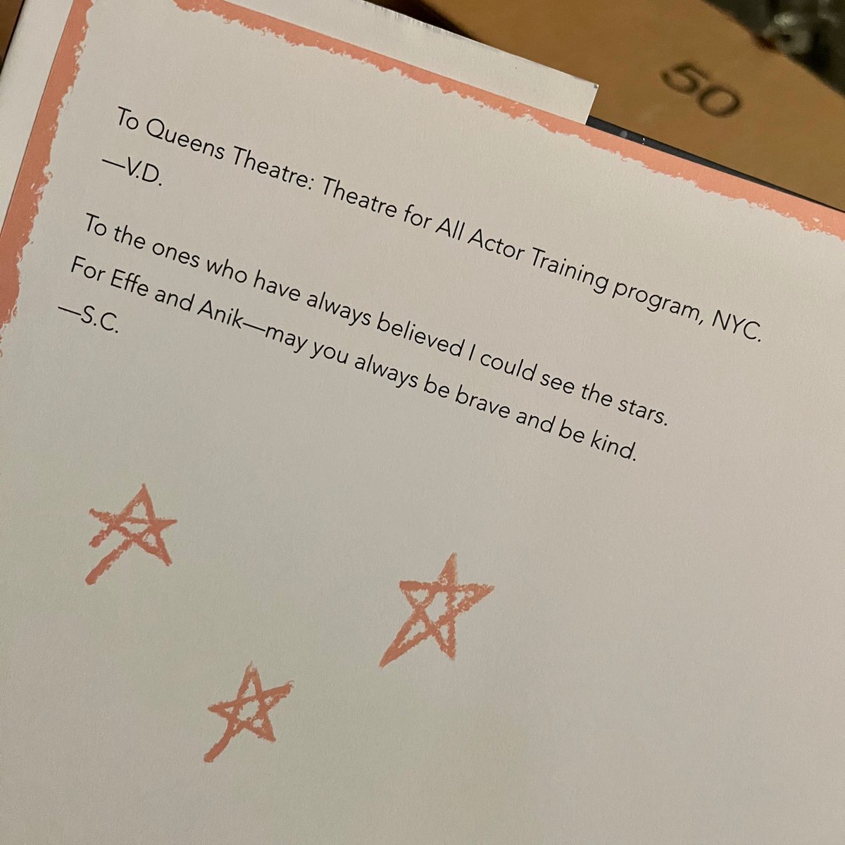 TarynSacramone's tweet photo. Thank you @vincentdonofrio for bringing this heart-filled book into the world AND for dedicating the book (and its proceeds) to @QueensTheatre #TheatreForAll professional training program for Deaf/Disabled actors. You’ve been an amazing teacher, friend and advocate. https://t.co/Or2g8Nnq4p