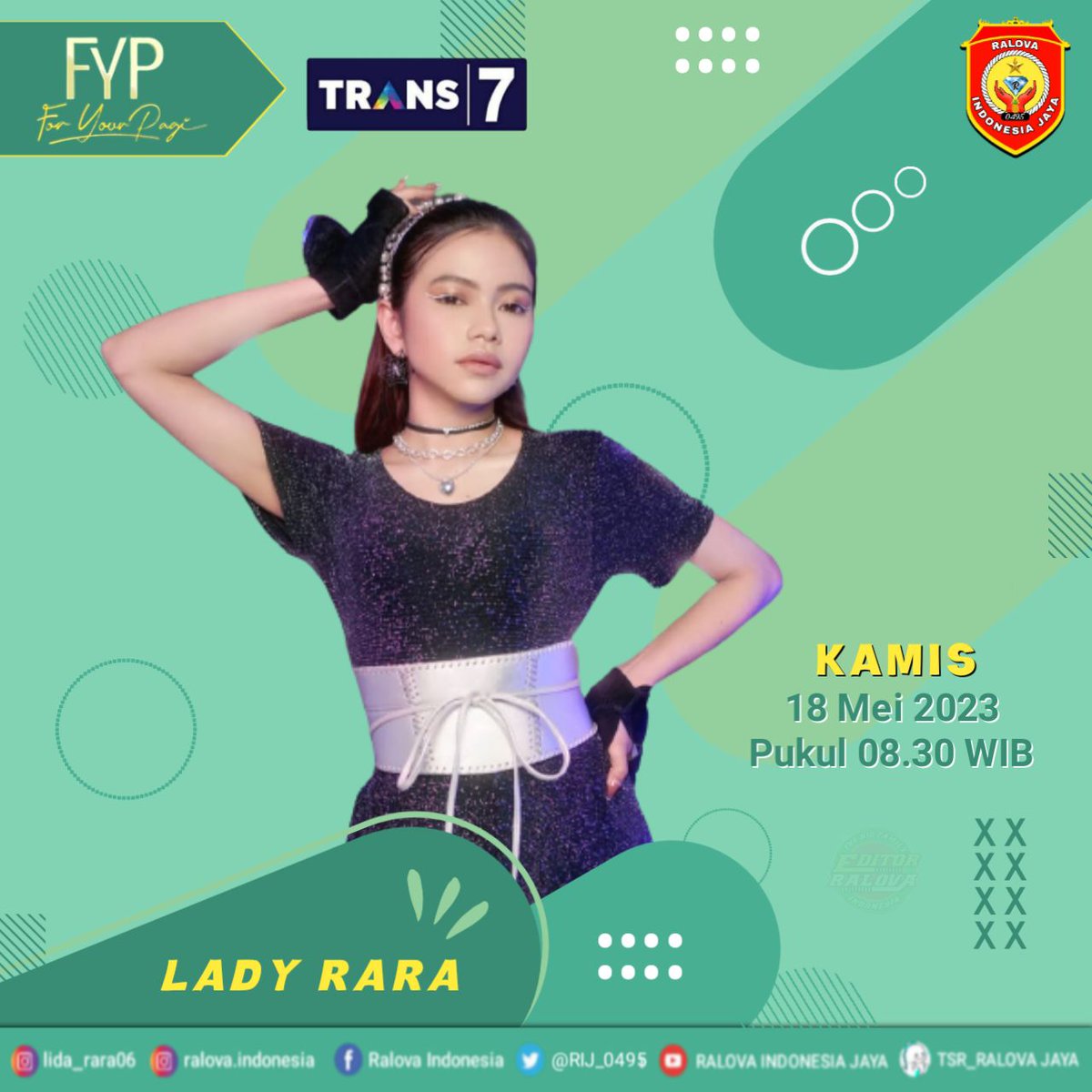 ralova_ntb's tweet photo. Assalamualaikum Wr,Wb.,🙏
Yuk besok pagi kita Stay Tune di Channel TV @offiialtrans7🔥 ya kakak #Ralova Saksikan "PYF (FOR YOUR PAGI)" karena BYOODE akan menemani pagi kita semua, Bersama si cantik @lida_rara
Besok pagi Kamis, 18 Mei 2023 | LIVE Pukul 08.30 WIB di @officialtrans7 https://t.co/MkSG2DeNDv