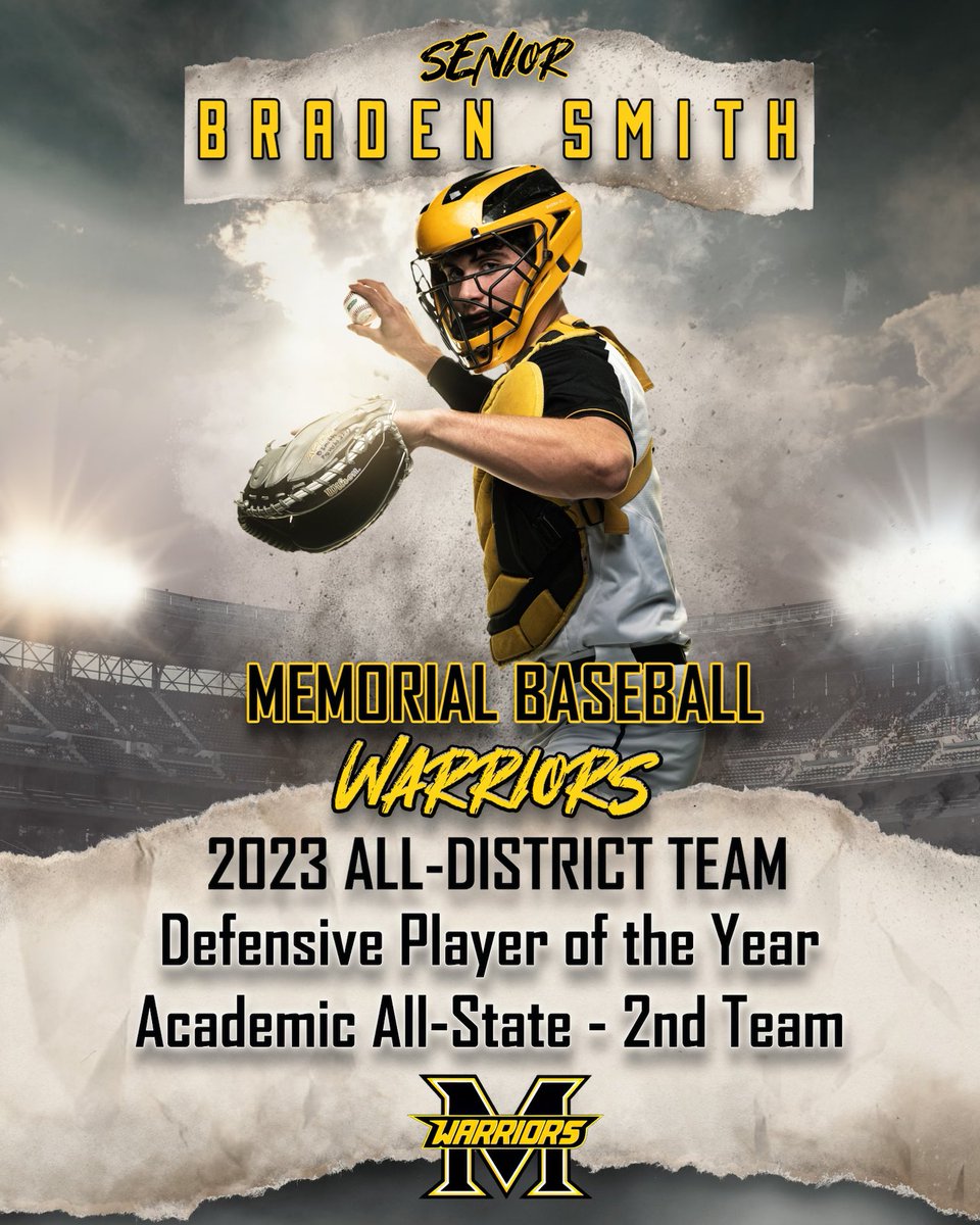 Frisco Memorial HS Baseball (@friscomemo_bsb) on Twitter photo Congratulations Braden!
All-District Defensive Player of the Year AND Academic All-State- 2nd team! <a href="/_bmsm1th_/">Braden Smith</a> @2018Memorial Congratulations Braden!
All-District Defensive Player of the Year AND Academic All-State- 2nd team! <a href="/_bmsm1th_/">Braden Smith</a> @2018Memorial