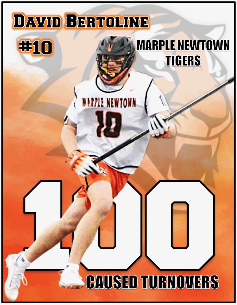 Marple Newtown Mens Lacrosse (@mntigerlax) on Twitter photo Congrats to Junior David Bertoline on his 100th career CTO during the Tigers 18-2 playoff win! Congrats to Junior David Bertoline on his 100th career CTO during the Tigers 18-2 playoff win!