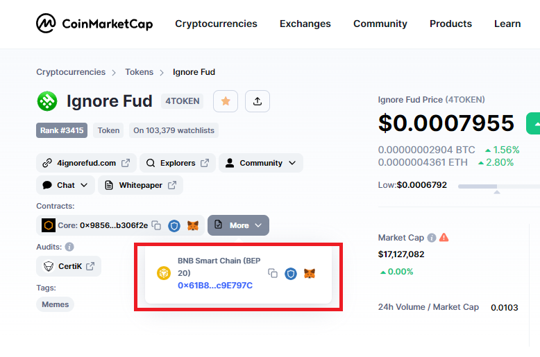 fishkoin_army's tweet photo. #IgnoreFud and Keep Building🟢😎

Thank you @CoinMarketCap for adding our #4TOKEN BSC (BEP20) Smart Contract.

#4TOKEN #memecoin #BNB https://t.co/ZKKMJFc5YG