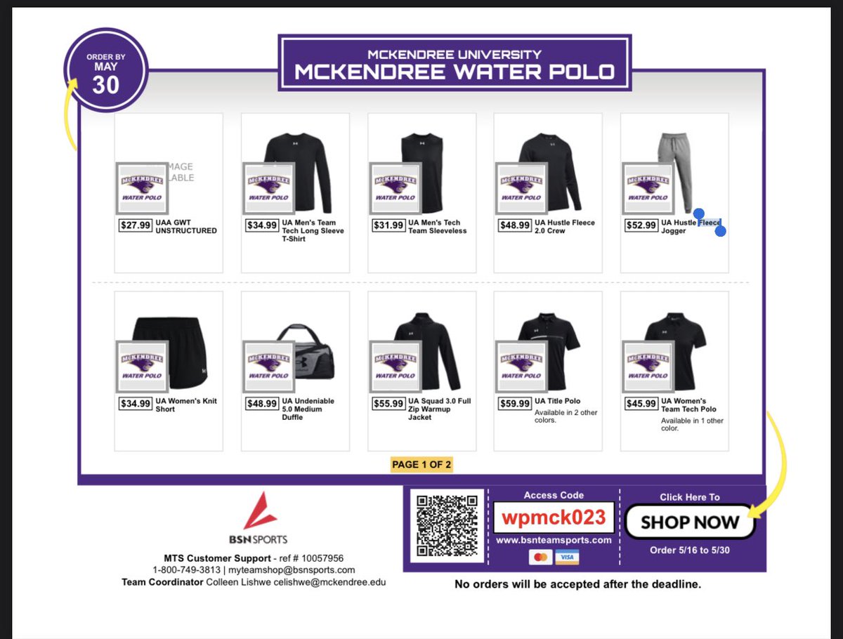Team store is open! Pick up your Bearcat gear before 5/30!