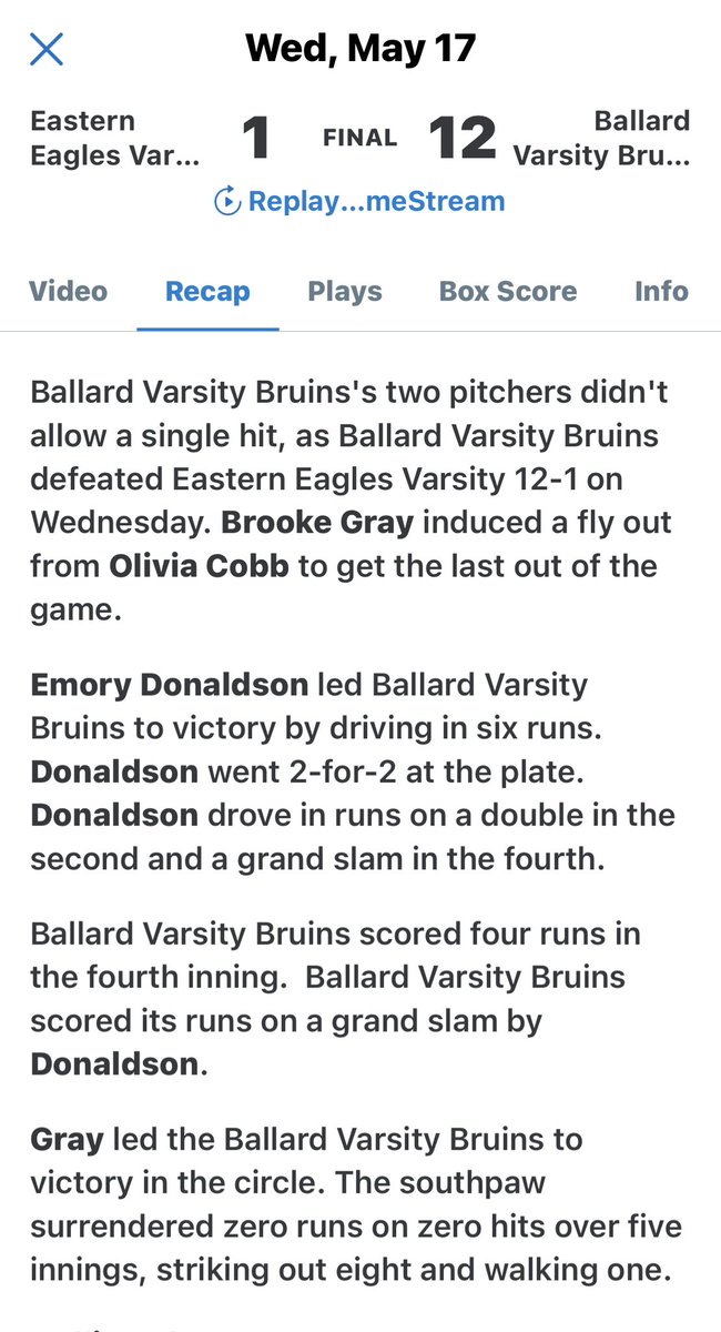 BallardSoftball's tweet photo. Great night for another district championship! https://t.co/AfQ1rFcEd2