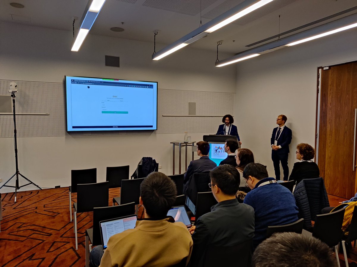 We've got four strong finalists at SCORE'23 <a href="/ICSEconf/">ICSE</a> #ICSE2023 #SCORE2023

The first team presented their system to secure the software development life cycle.