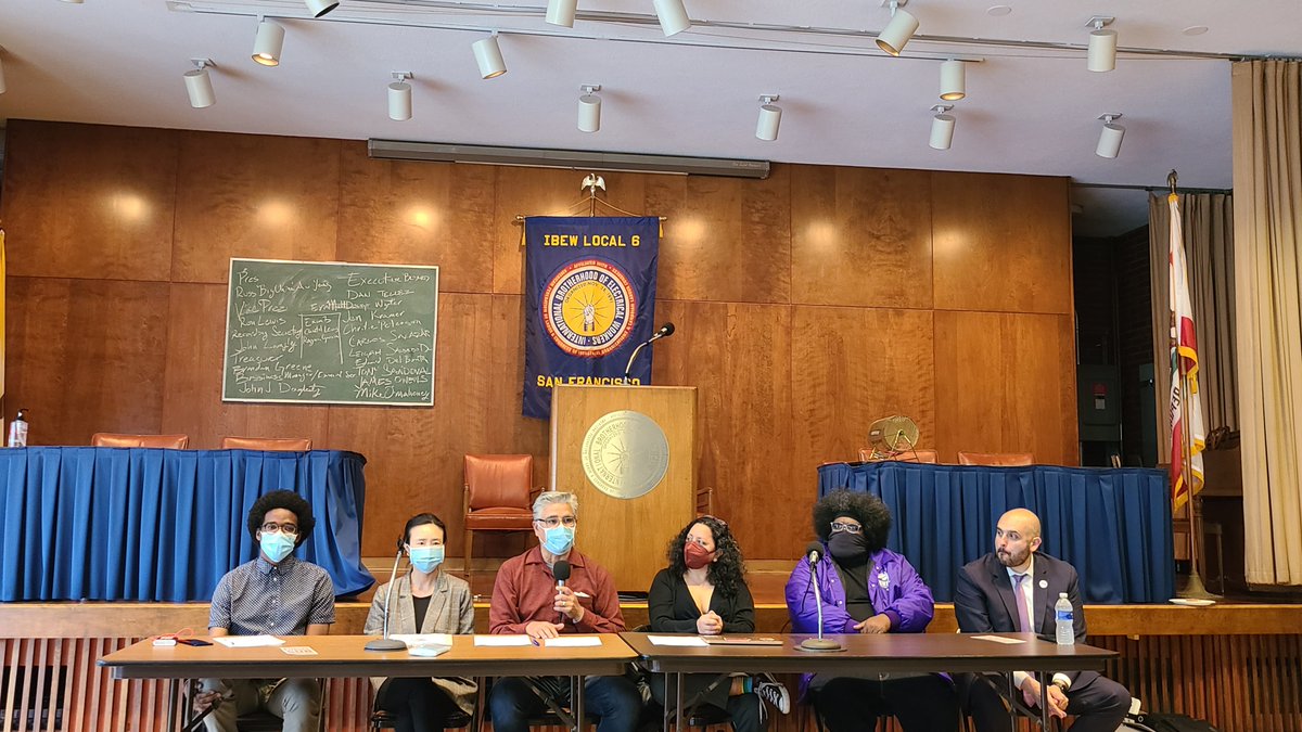 Delighted to be at the @IBEW_Local_6 hall for this @SF_CCHO Labor and Houser panel with @conniechansf @TradesSf @seiu1021 @UniteHereLocal2.