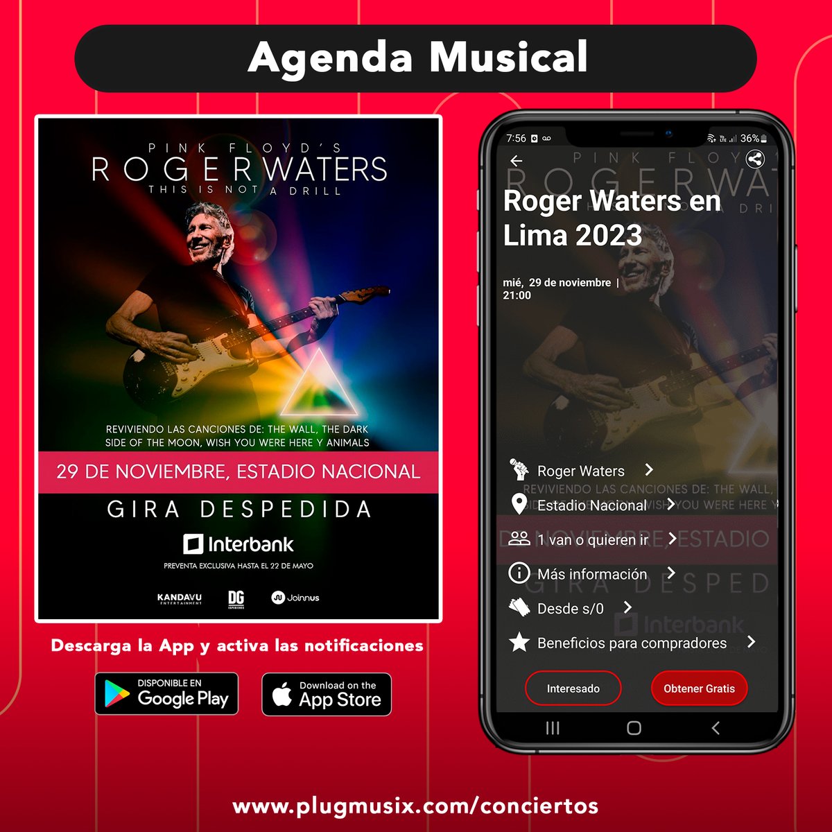 plugmusix_'s tweet photo. @rogerwaters y @fitopaezmusica vuelven a Lima! 🇵🇪 gracias a @KandavuOficial

⭐️ Únete al club conciertero en https://t.co/Xk1zX6hVZP y recibirás notificaciones y mails con los conciertos de tus artistas favoritos ♥️ 

#conciertosperu #rock #pinkfloyd #rogerwaters #fitopaez https://t.co/bzikNMxqfe