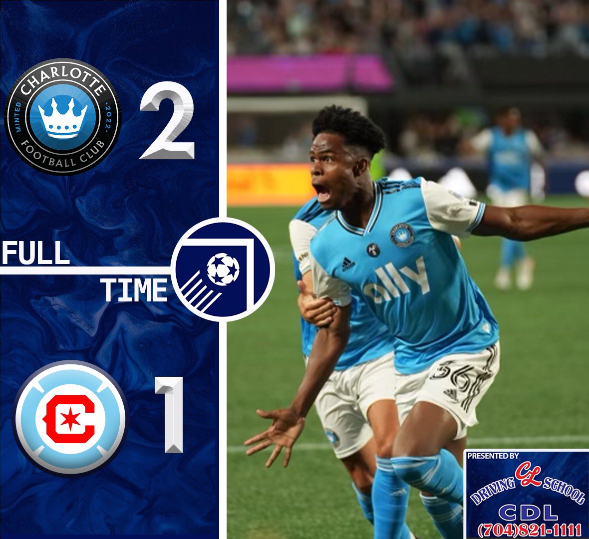 Topbin90's tweet photo. Full time at the bank 

Brandon Cambridge with a double wins it for Charlotte FC 

Full time thoughts? https://t.co/r2gnLxIeWB