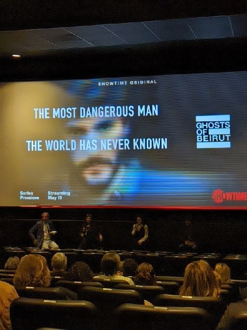 moira's tweet image. Fun night seeing a sneak preview of #GhostsofBeirut. Thanks @peterbergencnn and @NewAmerica for hosting such great story telling!