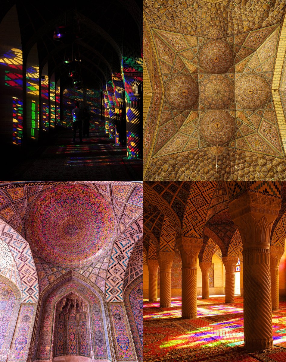 This is the Nasir ol-Molk Mosque, also known as the Pink Mosque, in Iran. What makes it so beautiful? Creative limits. Here is how you construct a building out of pure light, pattern, and colour...