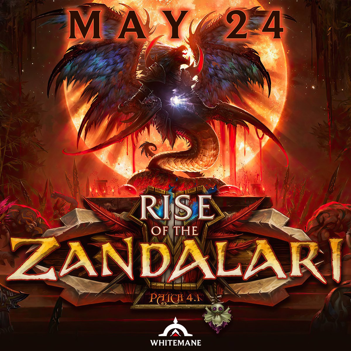 itswhitemane's tweet photo. RISE OF THE ZANDALARI: Patch 4.1 is coming to Whitemane Maelstrom on 24th May! https://t.co/PzZSOMo8Ny