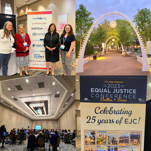 Pro Bono Net (@probono) on Twitter photo The Equal Justice Conference (EJC) is an annual convening hosted by the <a href="/ABAesq/">American Bar Association</a> & <a href="/NLADA/">National Legal Aid & Defender Association</a>. Jeanne Ortiz Ortiz, Pro Bono Net's Senior Program Manager, shares her four takeaways from her attendance at the conference this year: bit.ly/3MdcqSb
#EJC2023 #accesstojustice The Equal Justice Conference (EJC) is an annual convening hosted by the <a href="/ABAesq/">American Bar Association</a> & <a href="/NLADA/">National Legal Aid & Defender Association</a>. Jeanne Ortiz Ortiz, Pro Bono Net's Senior Program Manager, shares her four takeaways from her attendance at the conference this year: bit.ly/3MdcqSb
#EJC2023 #accesstojustice