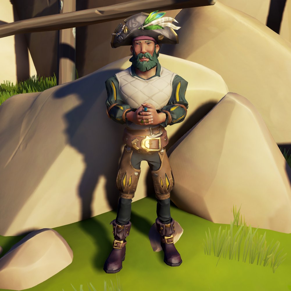 #StyleOfThieves  Theme: Spring Style

<a href="/SeaOfThieves/">Sea of Thieves</a> #SeaOfThieves 
It's sometimes still cold in the beginning of spring, so this warm shirt is perfect. Green is a great way to announce the days ahead 🌿🌱.