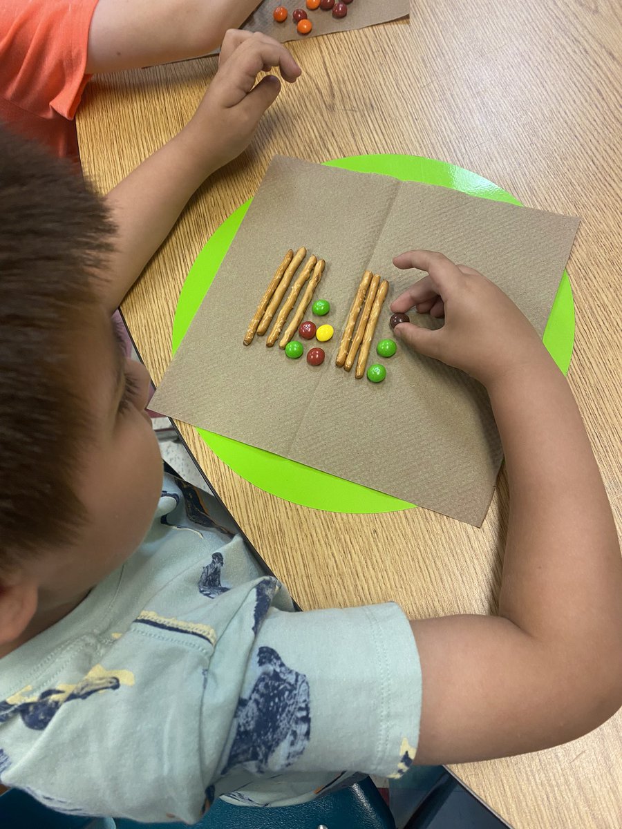 We had some fun with adding two-digit numbers and regrouping today in math! Pretzels and skittles made great tens and ones #SolleySoars <a href="/SolleyAACPS/">SolleyAACPS</a> <a href="/AACPS_PK5Math/">AACPS PK-5 Math</a>