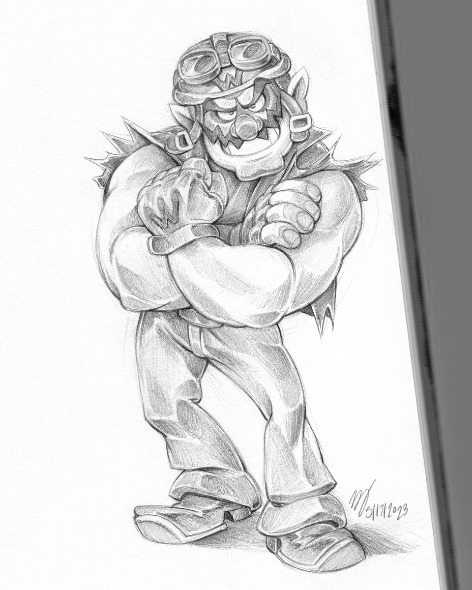 IllusionCHM's tweet photo. WAAAAARRRIIOOOO!!!! 🧄 Redraw of a drawing from 2018!
.
#wario #warioware #wariofanart #supermario #mario #mariofanart #traditionaldrawing #sketchbook #redraw https://t.co/QfrteKDUzM