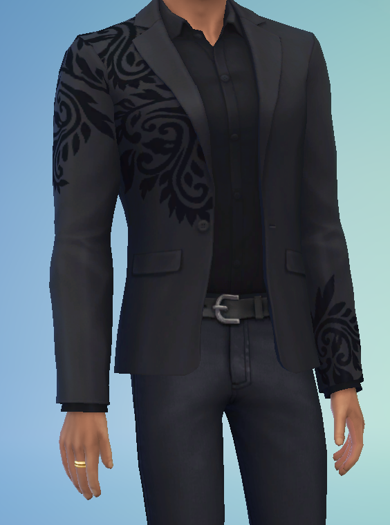 This is the updated outfit from yesterday's update, and I didn't know this swatch was on the suit jacket here. #TheSims #Sims4CAS